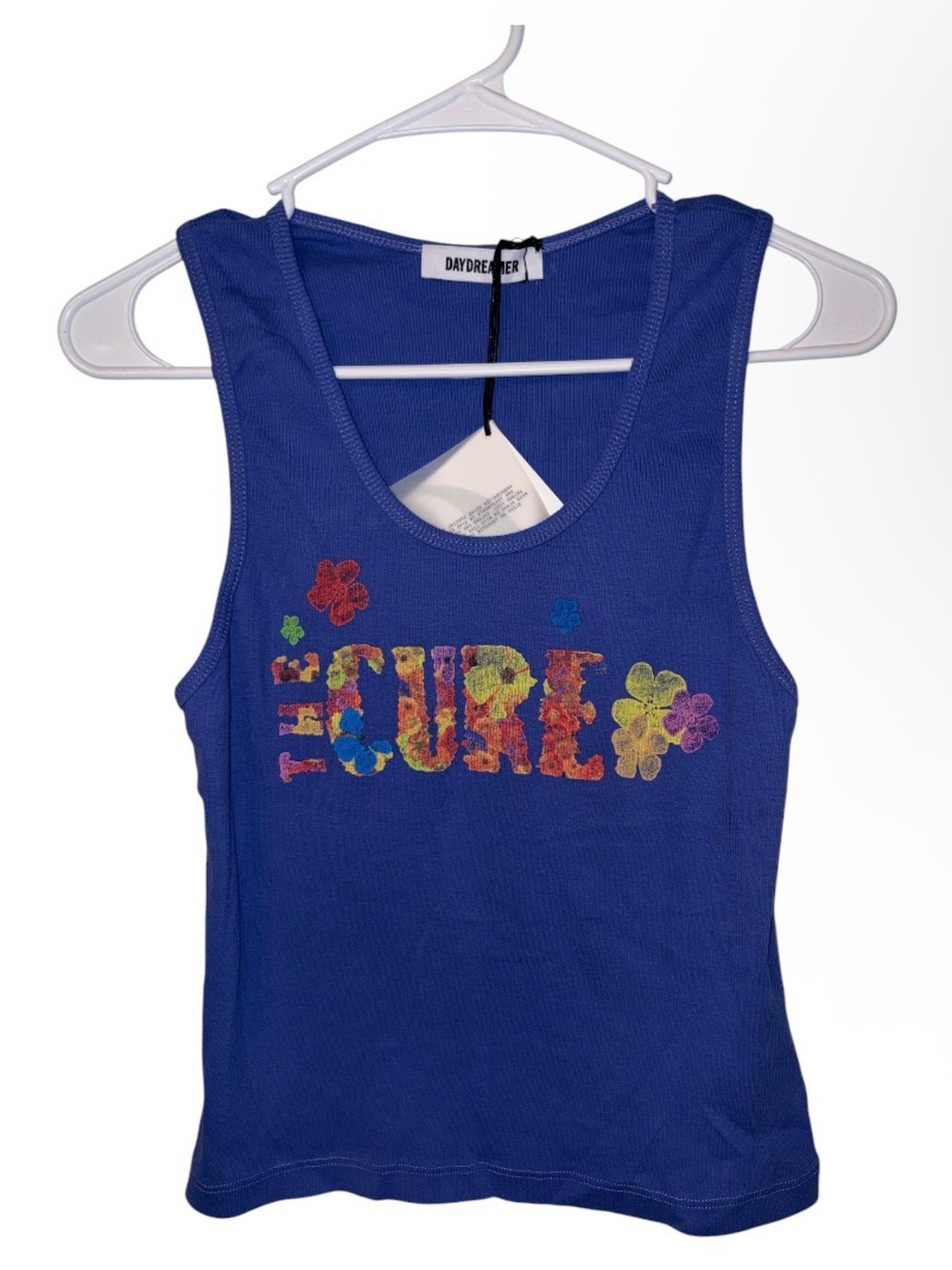Daydreamer The Cure Flower Of Love Ribbed Tank Size Large NWT 80s